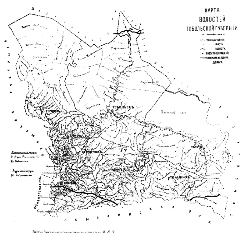 Карта ишимского уезда тобольской губернии 1913 года