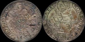 Швейцария, кантон Граубюнден, город Кур 10 крейцеров 1634, KM228, AU50 ANACS - 3.jpg