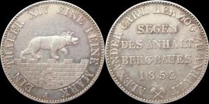 Ангальт - талер 1852 Александр Карл Ангальт-Бернбургский 2.jpg