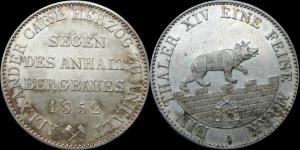 Ангальт - талер 1852Александр Карл Ангальт-Бернбургский.jpg