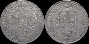 Бельгия - Епископство Льеж - Роберт II ван Бергис (Роберт де Берг) (1557-1564) - талер 1558 (Dav. 8413).jpg