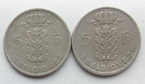 IMG02848выст Бельгия 5 франков 1949  1950 г 2 шт.jpg