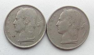 IMG02838выст Бельгия 5 франков 1949  1950 г 2 шт.jpg