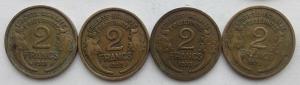 IMG03094выст Франция 2 франка 1931 34 4 шт.jpg
