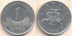 Литва 1 лит 2002  6861.jpg