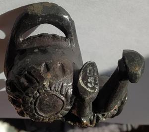 Солонка Гном с корзинкой литье силумин  СССР (5).jpg